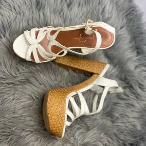 White strappy Platform sandals by Jessica Simpson size 8.5